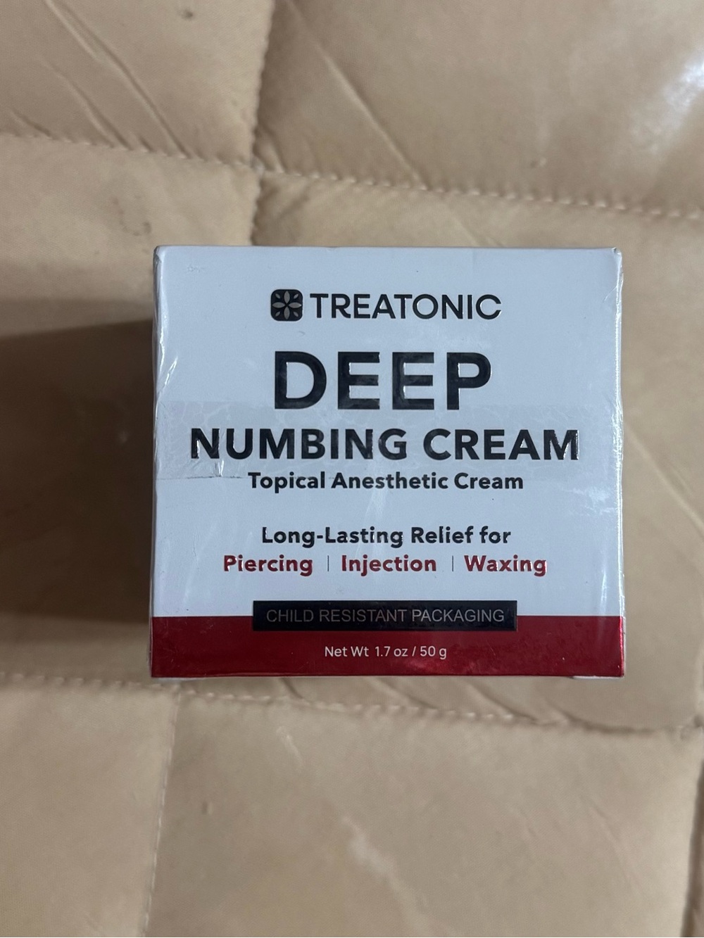 Treatonic Deep Numbing Cream 1.7oz Exp 03/28 Piercing Injection Waxing- Sealed